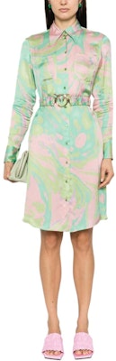 (W) PINKO 抽象印花长袖缎面连衣裙 多色 女款 103084A1PE-SN2 Lookbook (W) PINKO 抽象印花长袖缎面连衣裙 多色 女款 103084A1PE-SN2