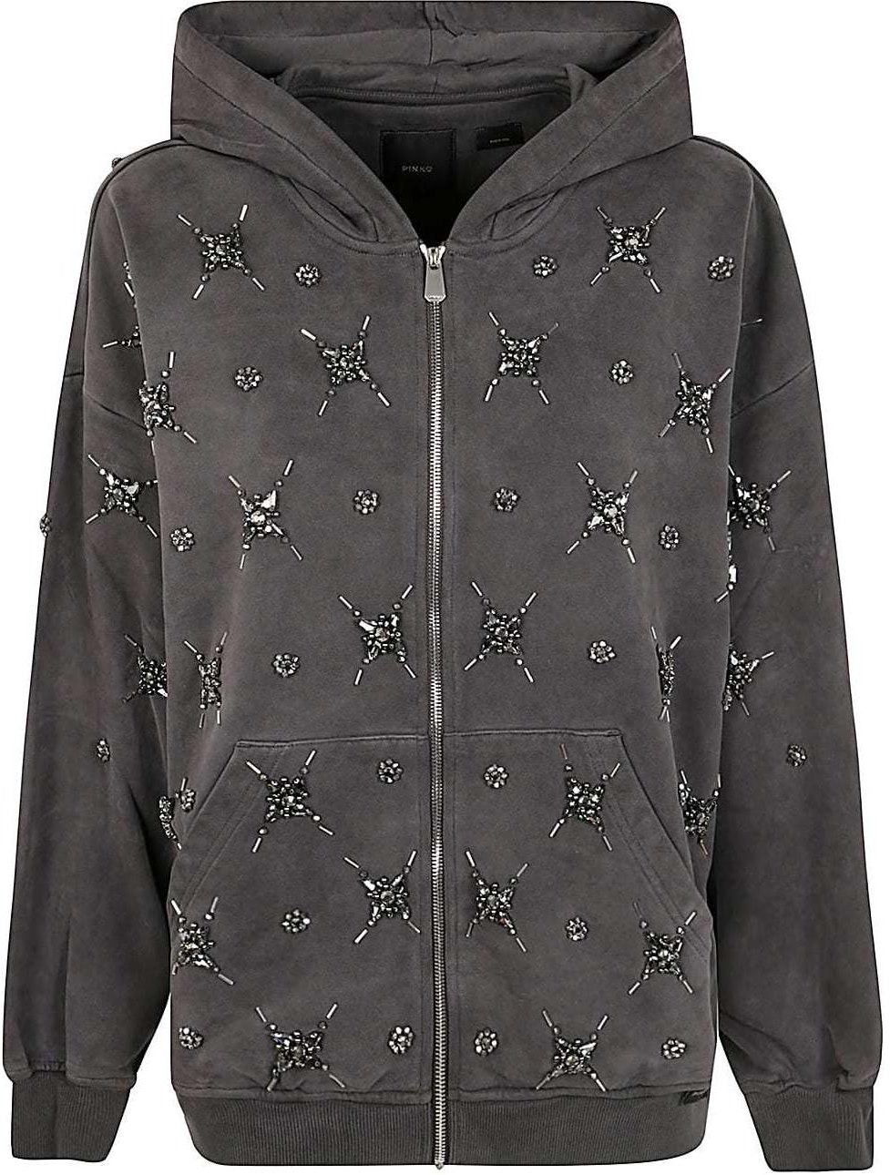 women-pinko-beaded-loose-fit-hooded-zip-up-jacket-for-women-gray-104457-a297-i79