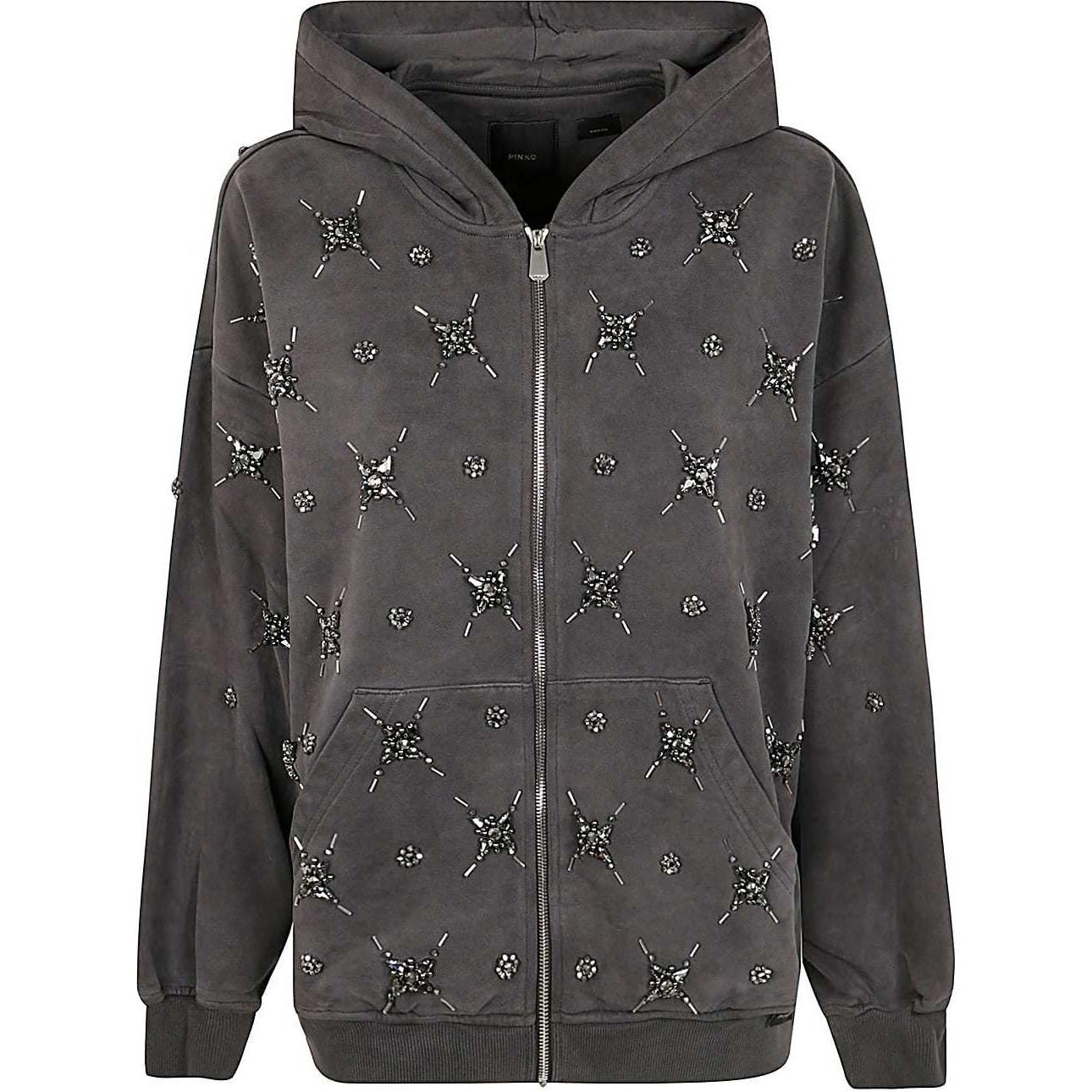 Order (W) PINKO 女士灰色串珠宽松连帽拉链夹克. 104457A297-I79