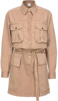 (Women) PINKO Beige Belted Utility Shirt Dress Long Sleeve Midi Dress. 102997A1NFD57 (Women) PINKO Beige Belted Utility Shirt Dress Long Sleeve Midi Dress. 102997A1NFD57
