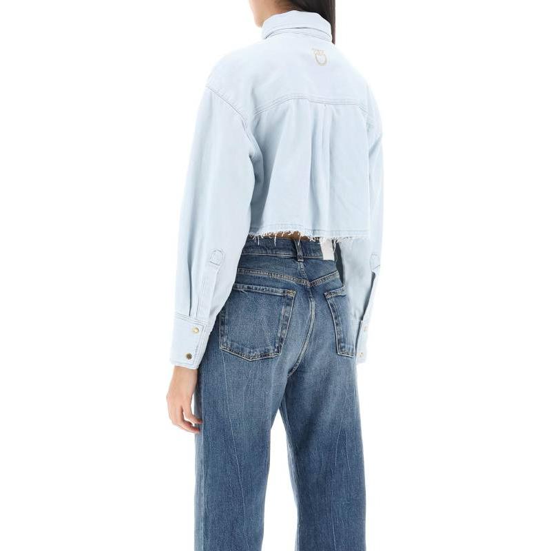 Purchase (W) PINKO 刺繡Logo拉鍊襯衫藍色長袖外套 103060A1MO-PJN