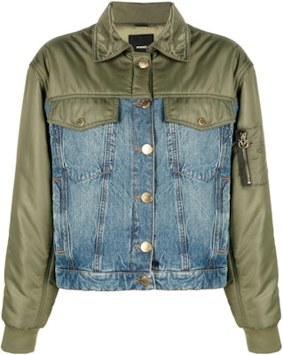 (W) PINKO FW22 軍綠色拼接丹寧外套長袖設計 1J110GA0A1-ES1 Buy (W) PINKO FW22 軍綠色拼接丹寧外套長袖設計 1J110GA0A1-ES1