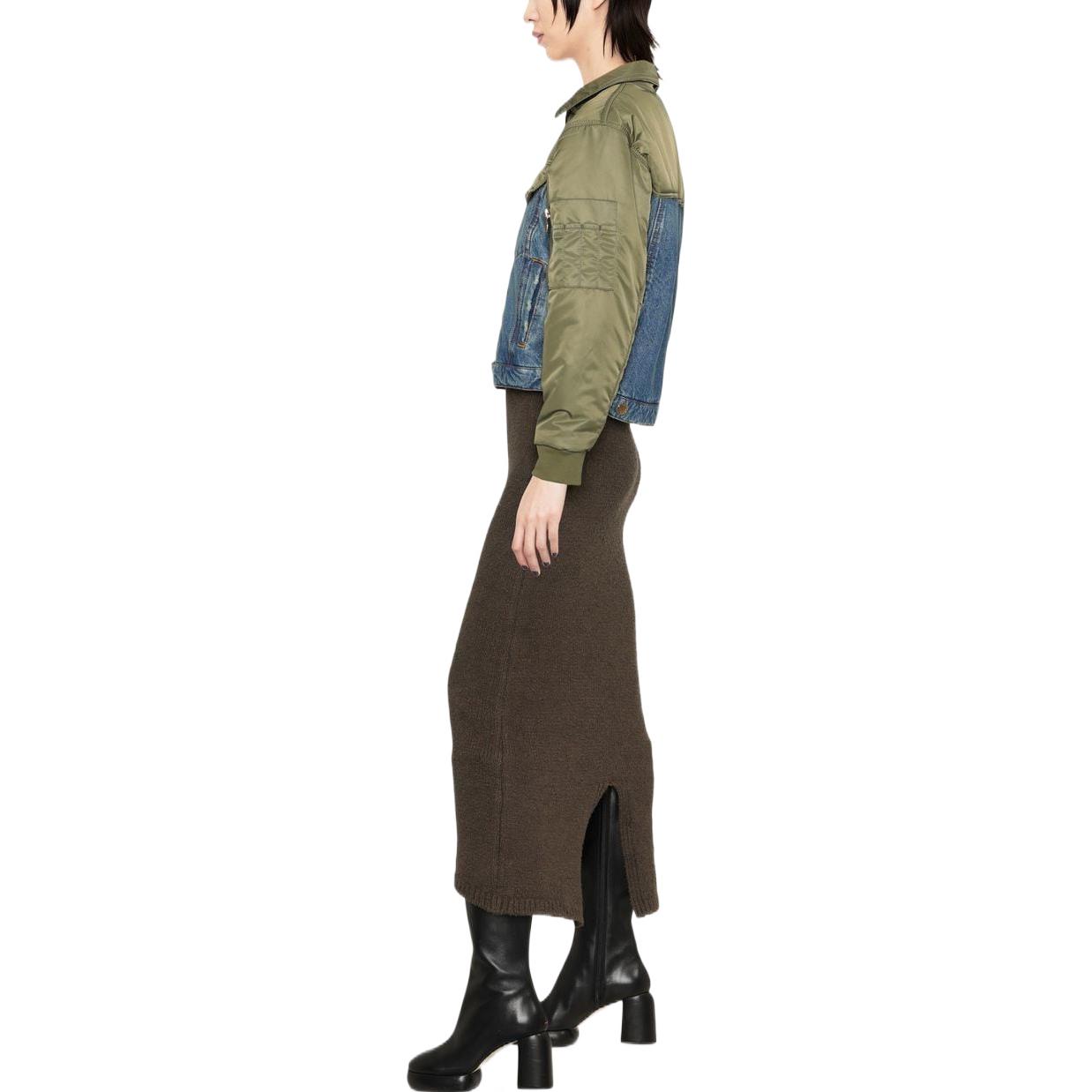 Purchase (W) PINKO FW22 軍綠色拼接丹寧外套長袖設計 1J110GA0A1-ES1