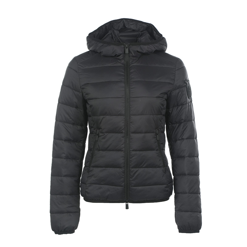 (Women) PINKO FW22  Black Casual Lightweight Hooded Cotton Jacket. 1G1811Y87D-Z99