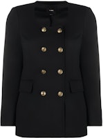 (Women) PINKO FW22 Black Double-Breasted Collarless Jacket 1G18901739Z99 (Women) PINKO FW22 Black Double-Breasted Collarless Jacket 1G18901739Z99