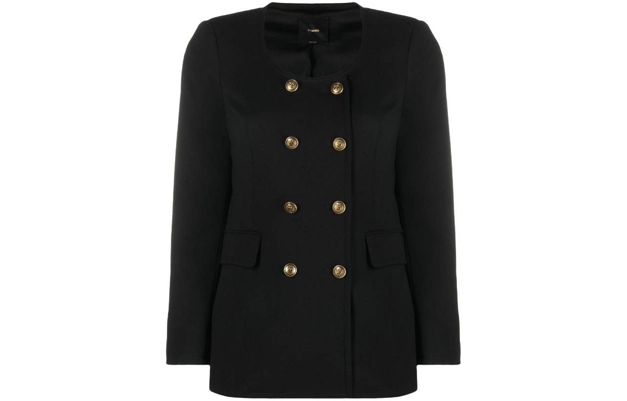 Order (W) PINKO FW22 黑色无领双排扣夹克 1G18901739Z99