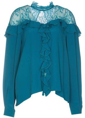 (W) PINKO FW22 蓝色蕾丝拼接宽松长袖衬衫 1G18FD8889VA3 Buy (W) PINKO FW22 蓝色蕾丝拼接宽松长袖衬衫 1G18FD8889VA3