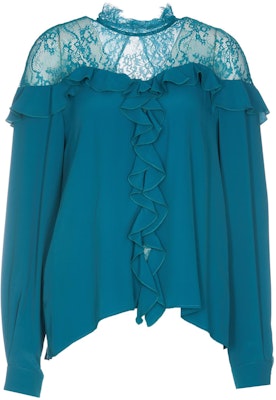 (W) PINKO FW22 蓝色蕾丝拼接宽松长袖衬衫 1G18FD8889VA3 Lookbook (W) PINKO FW22 蓝色蕾丝拼接宽松长袖衬衫 1G18FD8889VA3