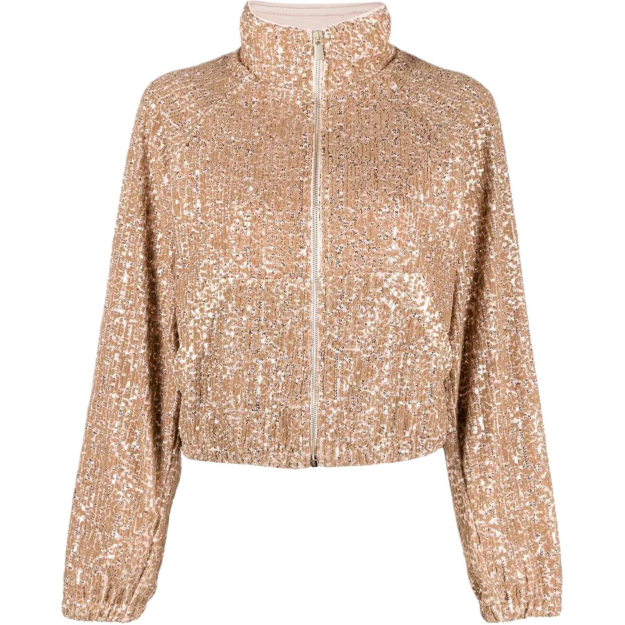(Women) PINKO FW22  Brown Sequin Embellished Jacket. 1G17YQ5488-NH8