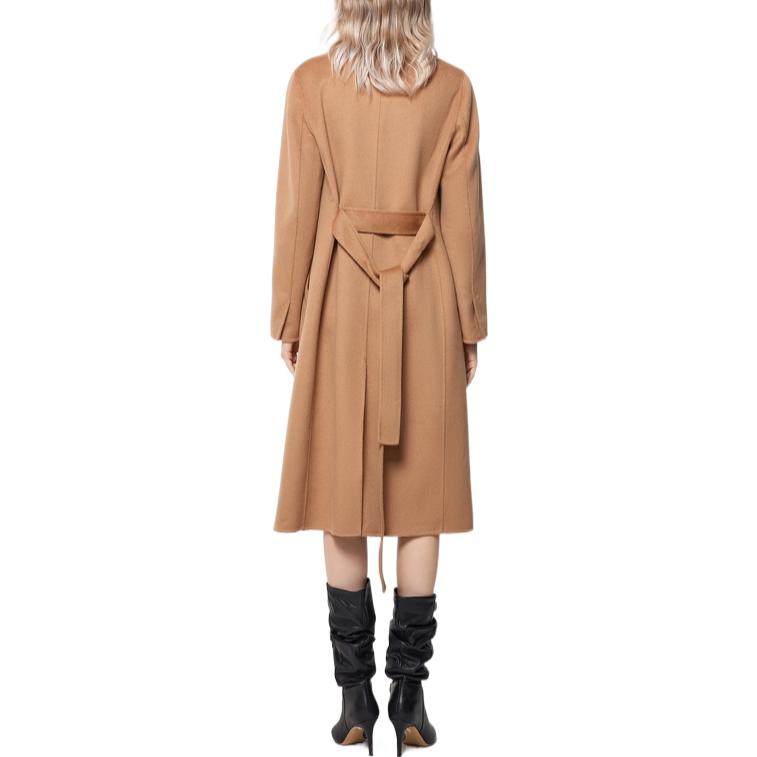 Purchase (W) PINKO FW22 棕色系帶單扣設計長版大衣。 101305A0Y2-CAM