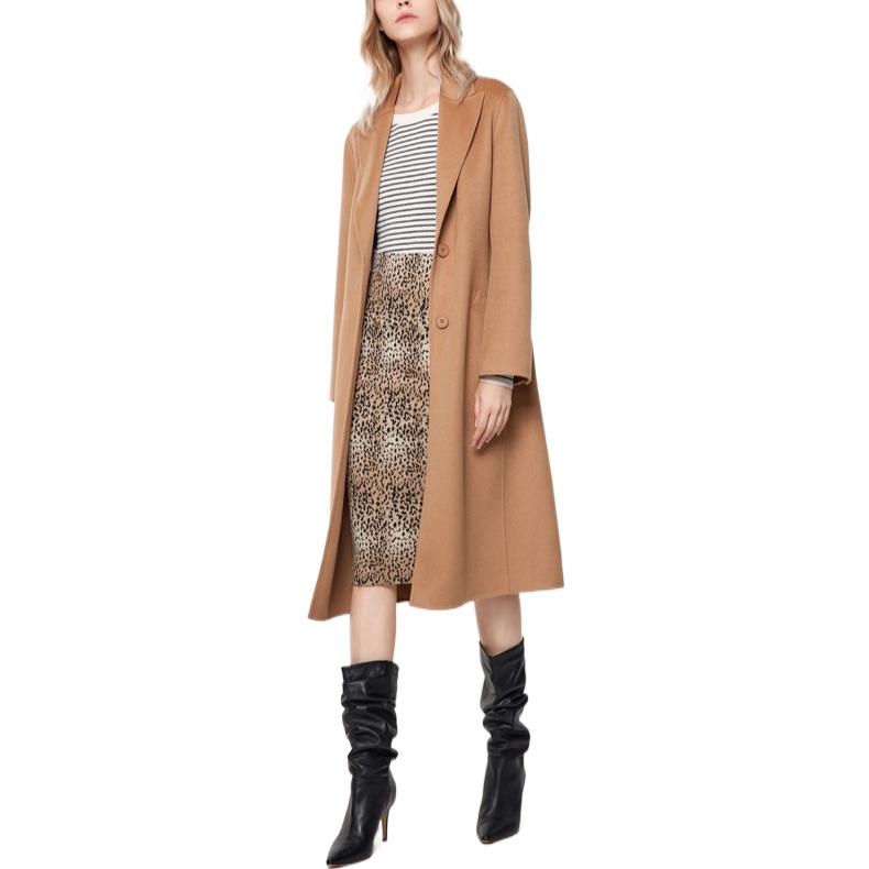 Details for (W) PINKO FW22 棕色系帶單扣設計長版大衣。 101305A0Y2-CAM