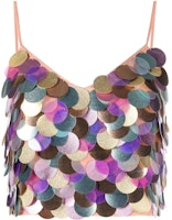 (Women) PINKO FW22 Sequin Cropped Camisole Top Multicolor. 1G183KA070SN2 (Women) PINKO FW22 Sequin Cropped Camisole Top Multicolor. 1G183KA070SN2
