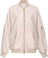 (Women) PINKO FW23 Beige Solid Zip Casual Bomber Jacket. 102999A1NL-D06 (Women) PINKO FW23 Beige Solid Zip Casual Bomber Jacket. 102999A1NL-D06