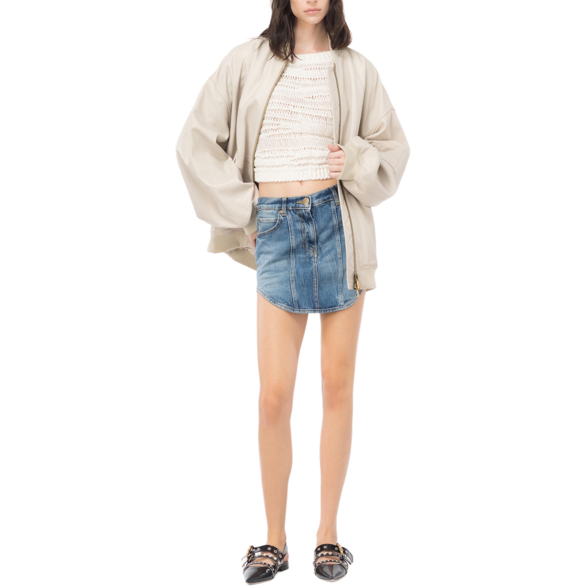 Shop (W) PINKO FW23 米色純色拉鍊休閒飛行夾克外套. 102999A1NL-D06