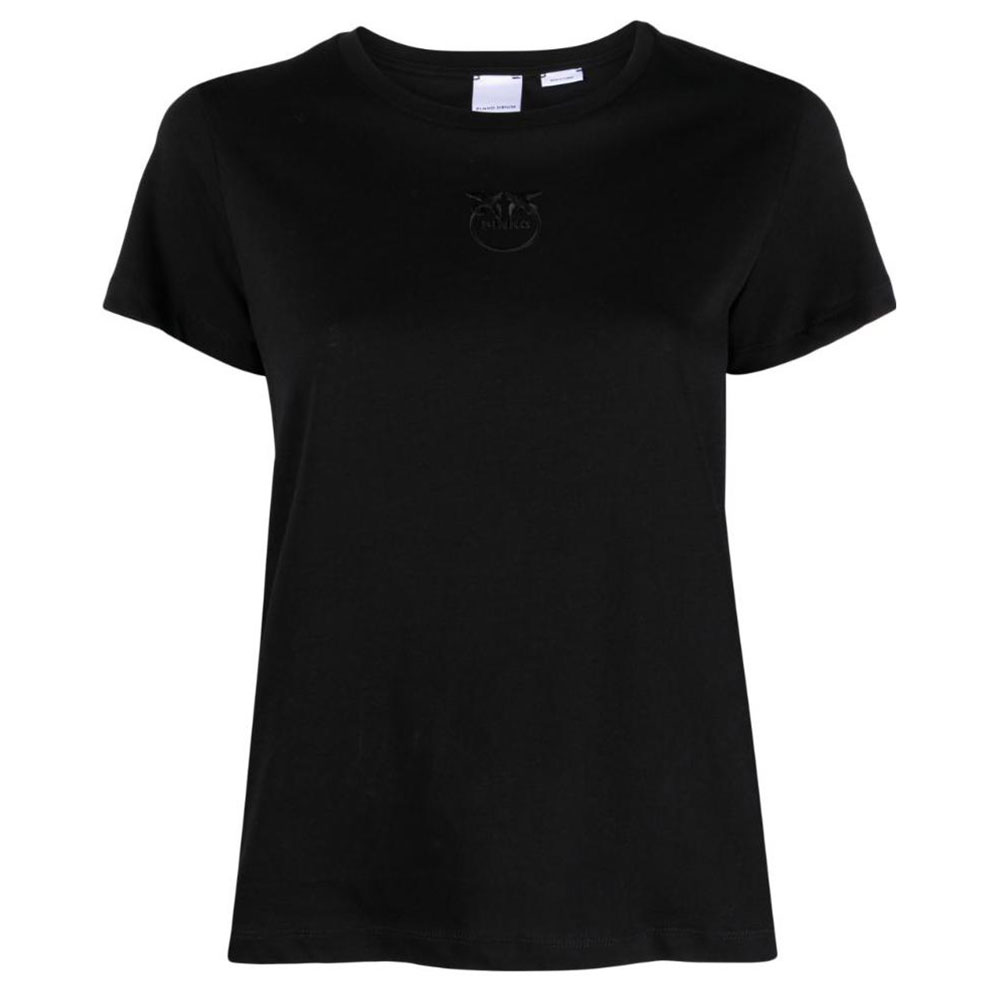 (Women) PINKO FW23  Black Crew Neck Casual Short Sleeve T-Shirt 100355A1NW-Z99