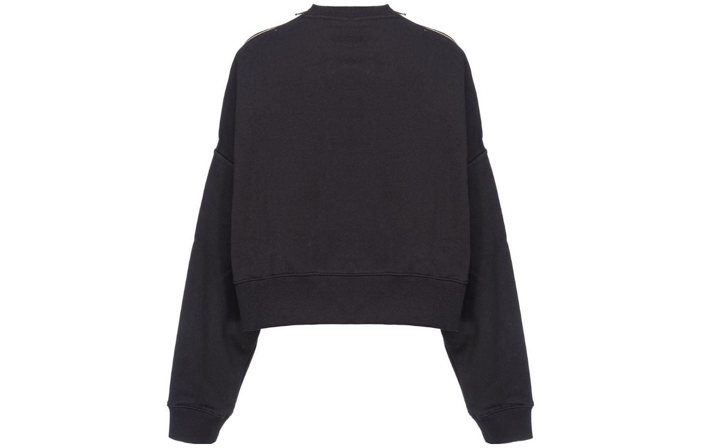 Lookbook (W) PINKO FW23 黑色寬鬆版鑲嵌水鑽細節長袖上衣 103245A1QM-ZW1