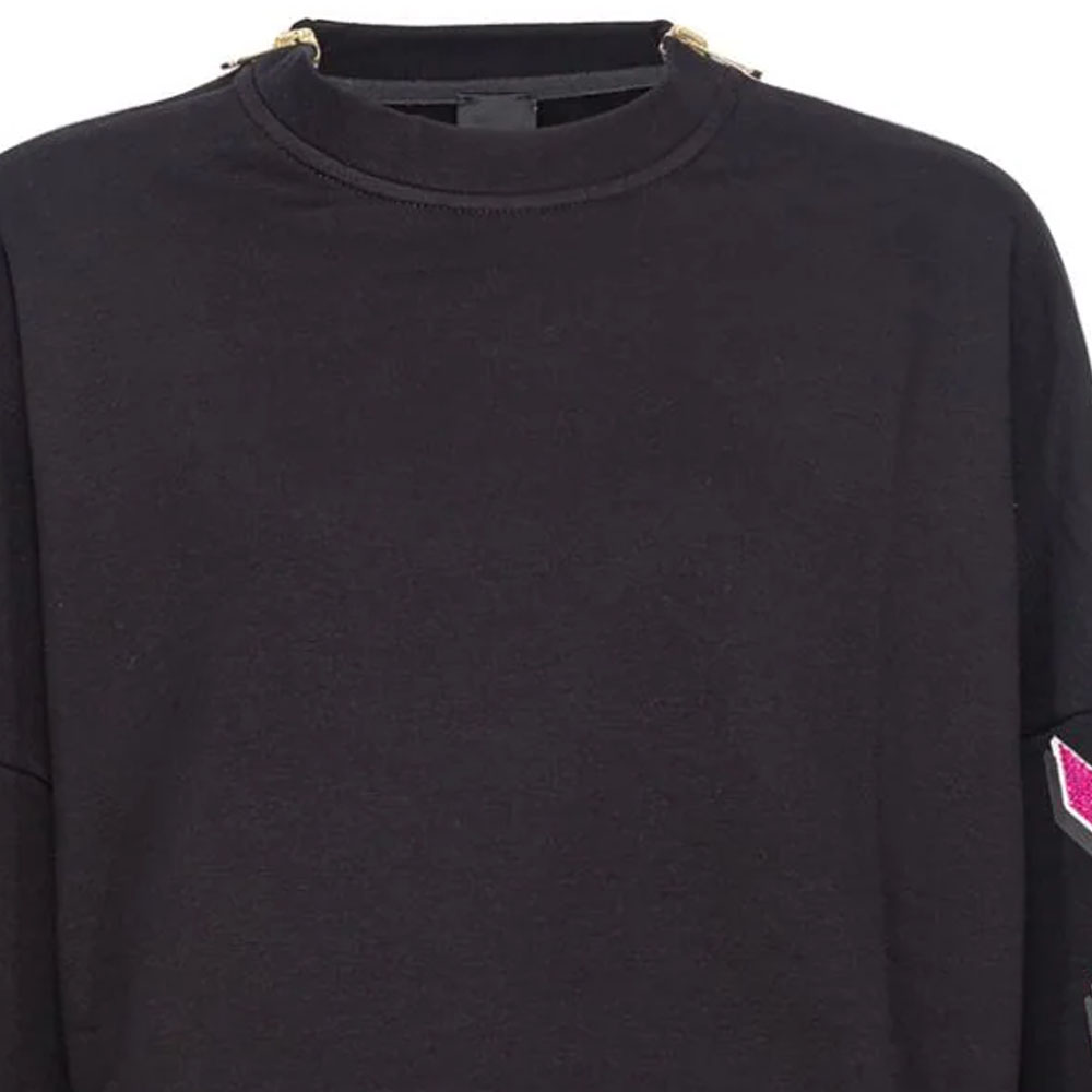 Shop (W) PINKO FW23 黑色寬鬆版鑲嵌水鑽細節長袖上衣 103245A1QM-ZW1