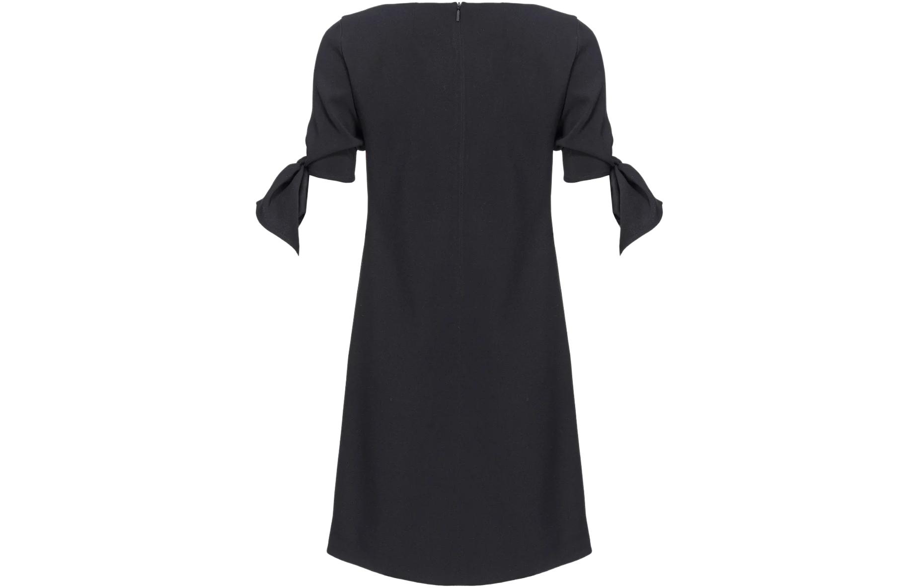 Lookbook (W) PINKO FW23 黑色露肩蝴蝶结袖中长连衣裙。 1032237624-Z99