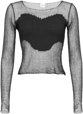 (W) PINKO FW23黑色透明拼接圓領針織毛衣 103295A1QC-Z99 Order (W) PINKO FW23黑色透明拼接圓領針織毛衣 103295A1QC-Z99