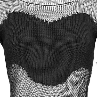 (W) PINKO FW23黑色透明拼接圓領針織毛衣 103295A1QC-Z99 Sizing (W) PINKO FW23黑色透明拼接圓領針織毛衣 103295A1QC-Z99