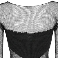 Cheap (W) PINKO FW23黑色透明拼接圓領針織毛衣 103295A1QC-Z99