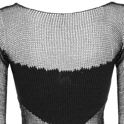 (W) PINKO FW23黑色透明拼接圓領針織毛衣 103295A1QC-Z99 Cheap (W) PINKO FW23黑色透明拼接圓領針織毛衣 103295A1QC-Z99