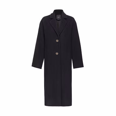 (Women) PINKO FW23 Black Solid Single-Breasted Casual Coat. 101976A182-Z99