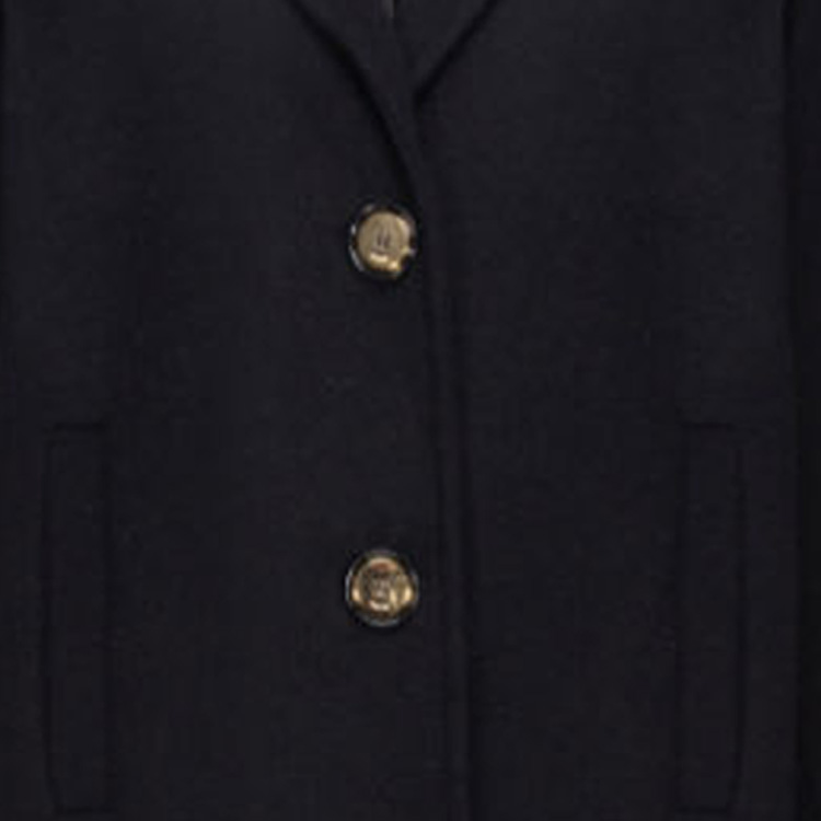 Shop (W) 핑코 FW23 블랙 솔리드 싱글 브레스트 캐주얼 코트. 101976A182-Z99