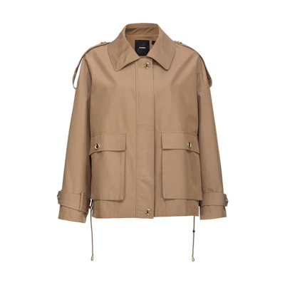 (Women) PINKO FW23 Brown Solid Long-Sleeve Casual Jacket 103150A1PR-U95