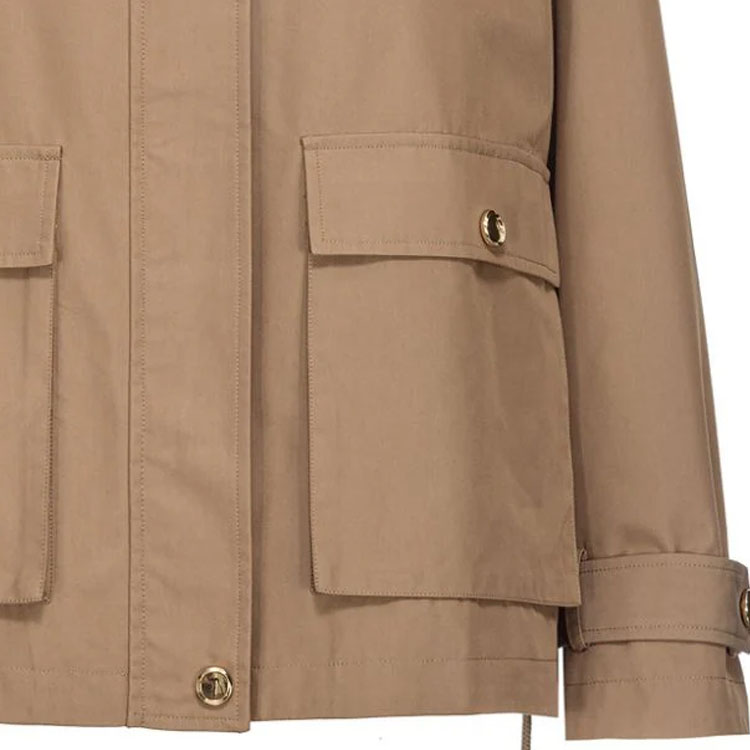 Sizing (W) PINKO FW23 Jaket Kasual Lengan Panjang Coklat Solid 103150A1PR-U95