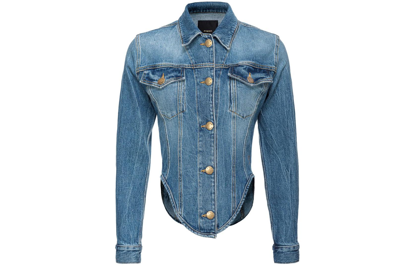 Order (W) PINKO FW23 藍色弧形下擺牛仔襯衫外套 102912A1LP-PJR