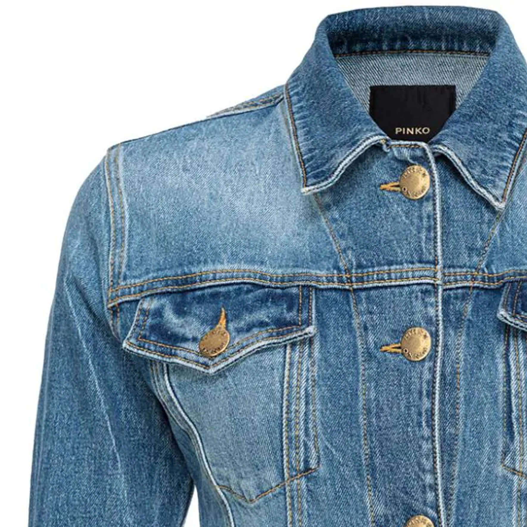 Shop (W) PINKO FW23 藍色弧形下擺牛仔襯衫外套 102912A1LP-PJR