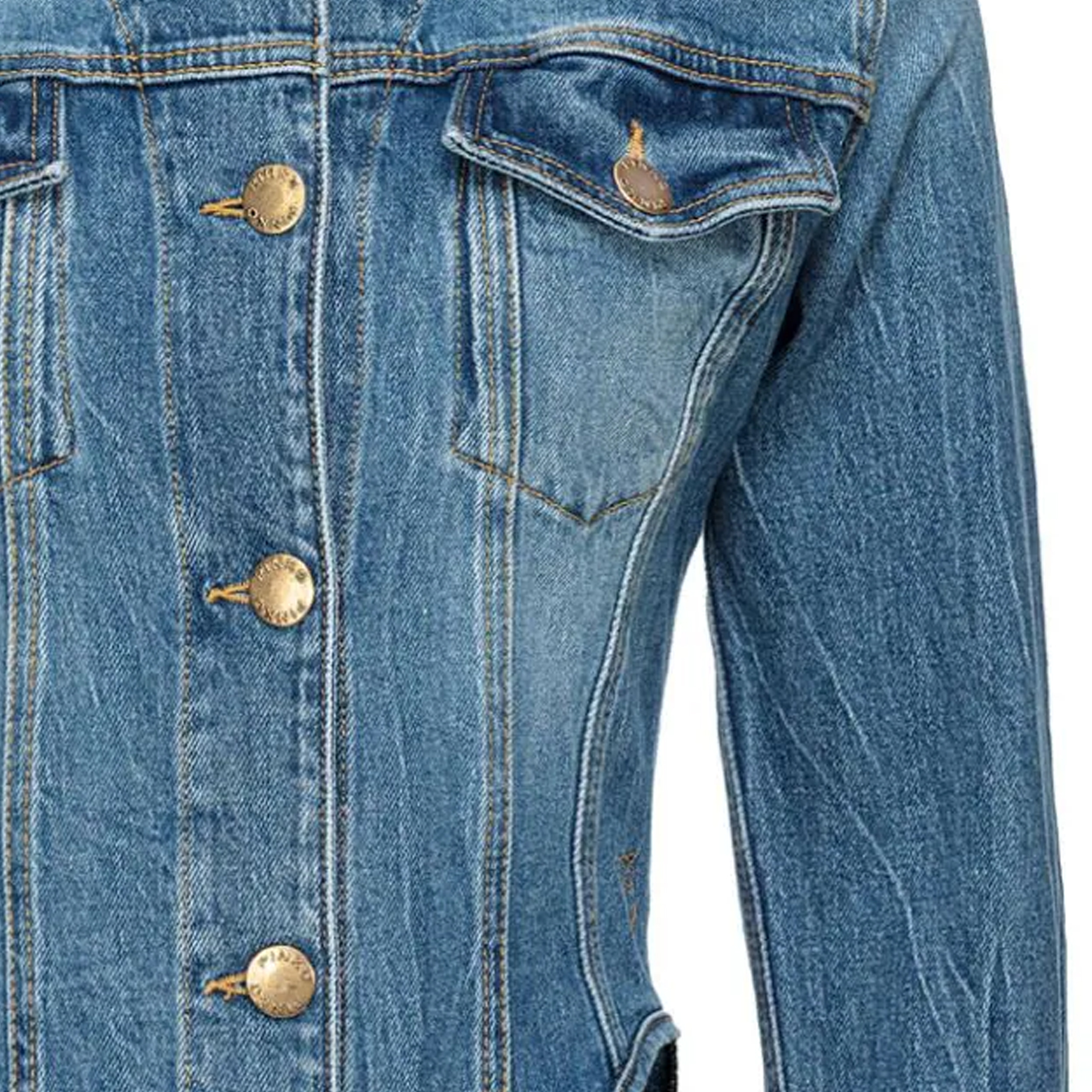 Details for (W) PINKO FW23 藍色弧形下擺牛仔襯衫外套 102912A1LP-PJR