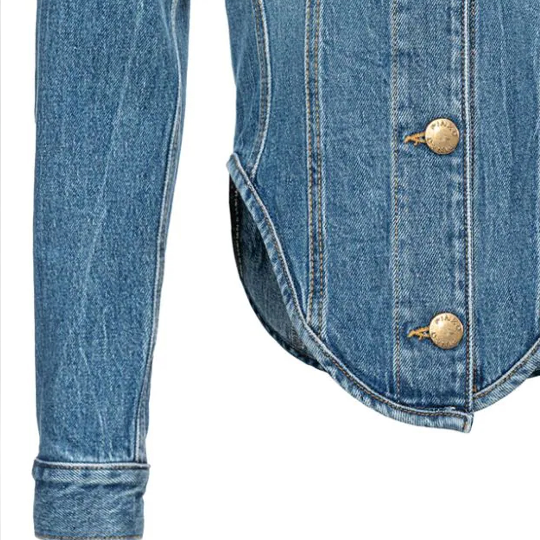 Sizing (W) PINKO FW23 藍色弧形下擺牛仔襯衫外套 102912A1LP-PJR