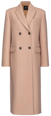 (W) PINKO FW23 雙排扣長袖大衣 咖啡色純色款式 101874A13X-MOC Order (W) PINKO FW23 雙排扣長袖大衣 咖啡色純色款式 101874A13X-MOC