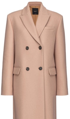 (W) PINKO FW23 雙排扣長袖大衣 咖啡色純色款式 101874A13X-MOC Purchase (W) PINKO FW23 雙排扣長袖大衣 咖啡色純色款式 101874A13X-MOC