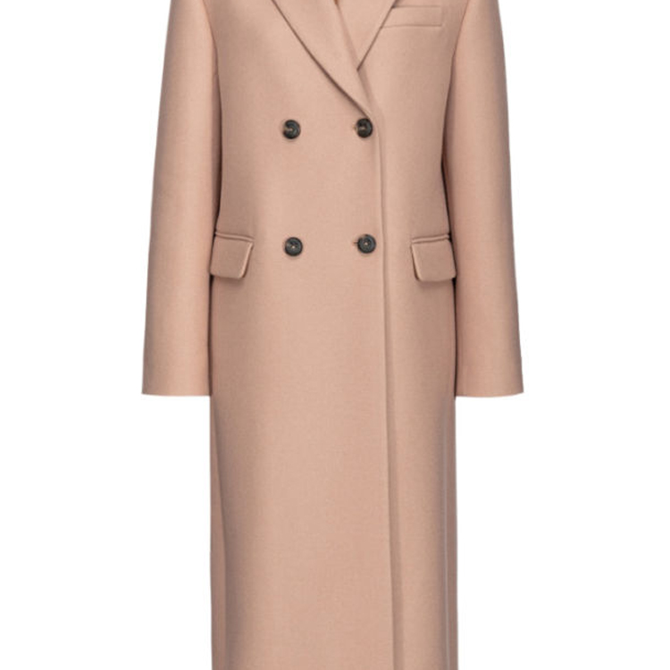 Details for (W) PINKO FW23 雙排扣長袖大衣 咖啡色純色款式 101874A13X-MOC