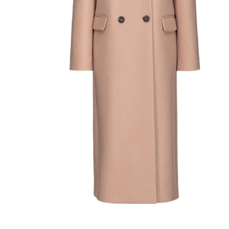 Sizing (W) PINKO FW23 雙排扣長袖大衣 咖啡色純色款式 101874A13X-MOC