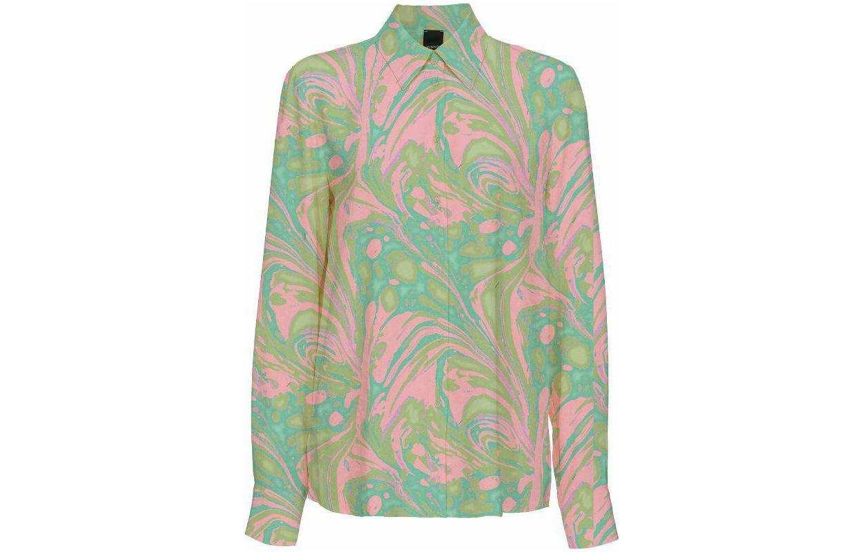 Order (W) PINKO FW23 綠色花卉印花長袖襯衫 100121A1NQ-SN2