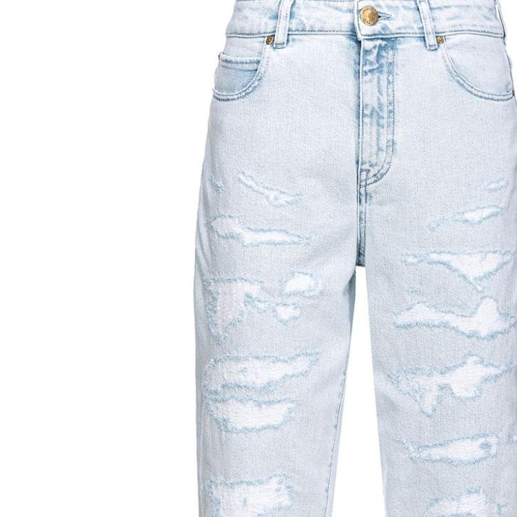 Shop (W) PINKO FW23 淺藍色復古做舊中腰直筒牛仔褲 100379A1JK-PJQ