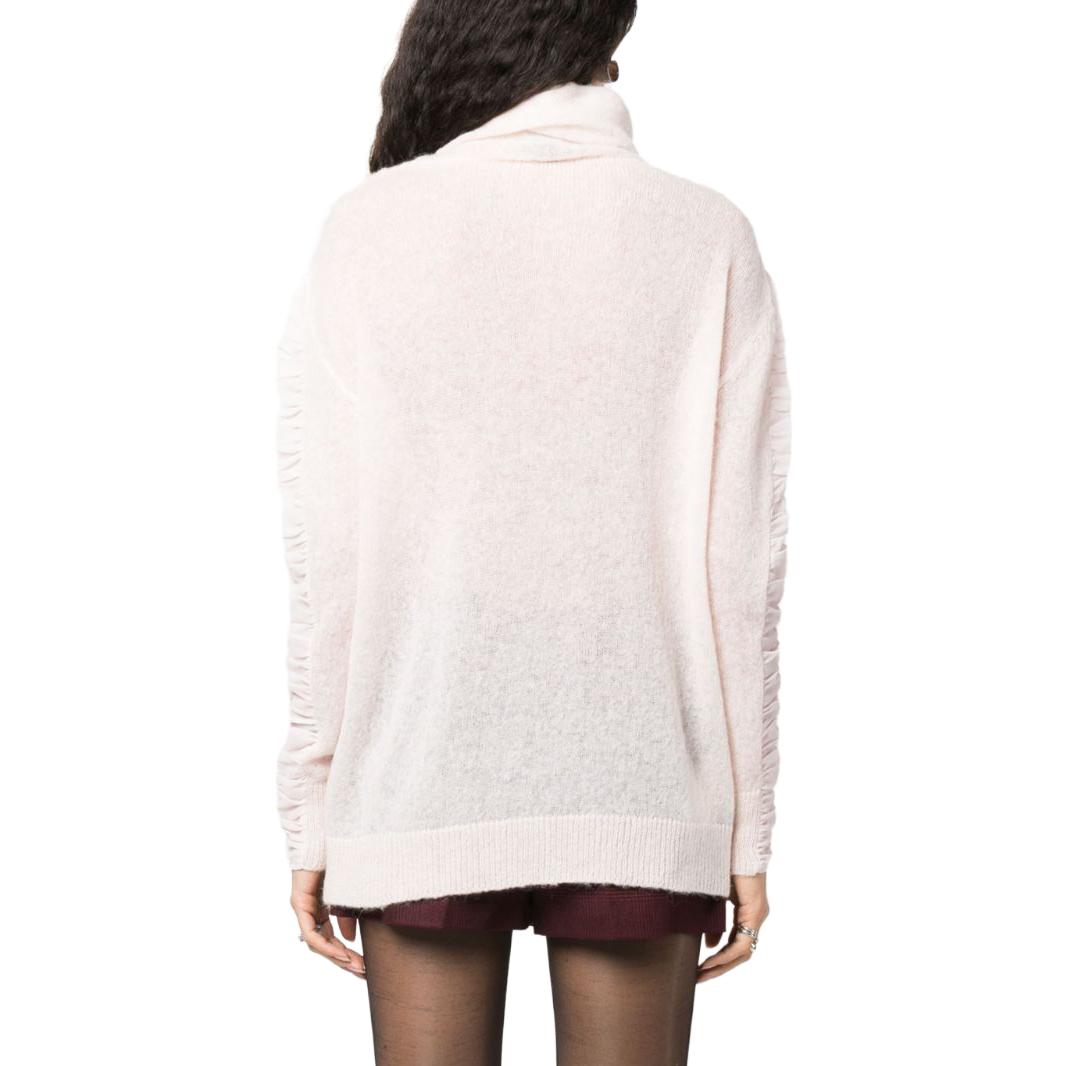 Shop (W) PINKO FW23 淺粉色高領摺袖毛衣 102255A1BI-D46