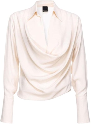 (W) PINKO 秋冬23 白色長袖襯衫 細節褶皺設計 103200A1O8-N96 Buy (W) PINKO 秋冬23 白色長袖襯衫 細節褶皺設計 103200A1O8-N96