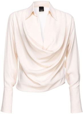 (W) PINKO 秋冬23 白色長袖襯衫 細節褶皺設計 103200A1O8-N96 Order (W) PINKO 秋冬23 白色長袖襯衫 細節褶皺設計 103200A1O8-N96