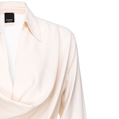 (W) PINKO 秋冬23 白色長袖襯衫 細節褶皺設計 103200A1O8-N96 Purchase (W) PINKO 秋冬23 白色長袖襯衫 細節褶皺設計 103200A1O8-N96