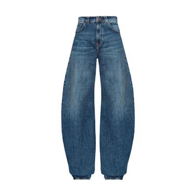 (Women) PINKO FW23 Loose Fit Tapered Zipper Blue Jeans 103180A1LQ-PJZ