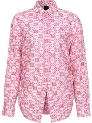 (W) PINKO FW23 粉色圖案印花長袖襯衫帶鈕扣設計 103194A1Q1-DN3 Order (W) PINKO FW23 粉色圖案印花長袖襯衫帶鈕扣設計 103194A1Q1-DN3