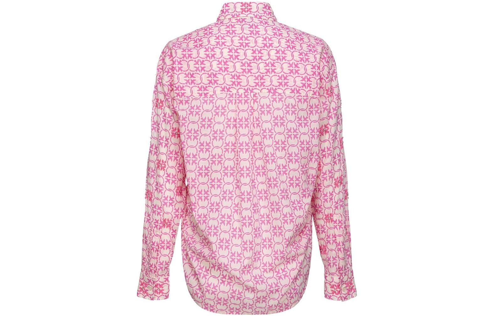 Lookbook (W) PINKO FW23 粉色圖案印花長袖襯衫帶鈕扣設計 103194A1Q1-DN3