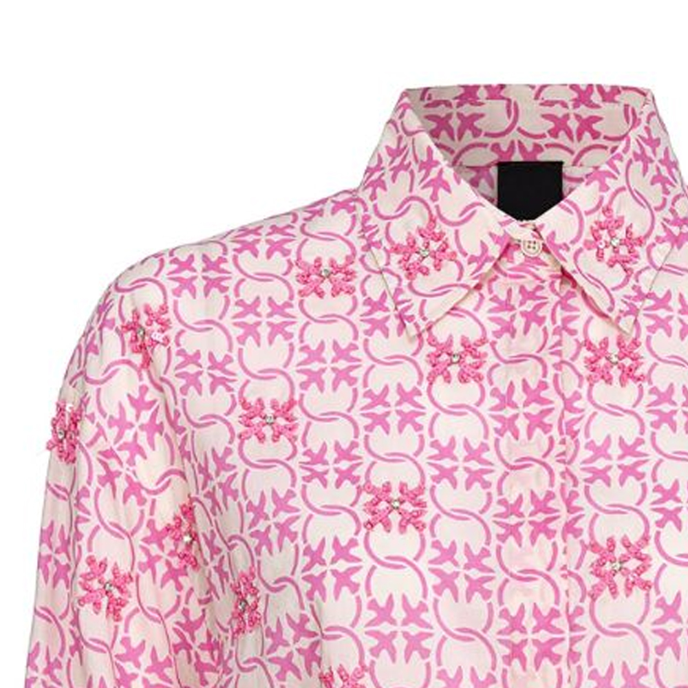 Shop (W) PINKO FW23 粉色圖案印花長袖襯衫帶鈕扣設計 103194A1Q1-DN3