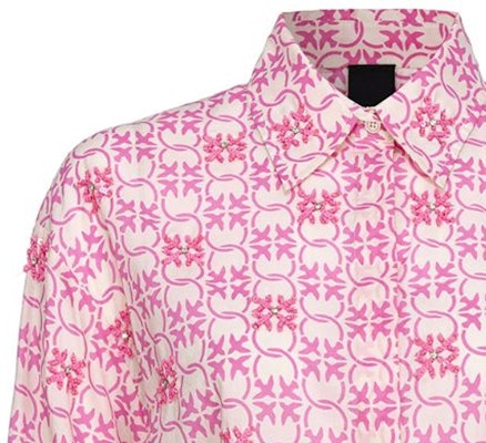 (W) PINKO FW23 粉色圖案印花長袖襯衫帶鈕扣設計 103194A1Q1-DN3 Shop (W) PINKO FW23 粉色圖案印花長袖襯衫帶鈕扣設計 103194A1Q1-DN3
