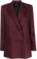 (Women) PINKO FW23 Plaid Double-Breasted Blazer Jacket in Burgundy. 102303A07P-YZ7 (Women) PINKO FW23 Plaid Double-Breasted Blazer Jacket in Burgundy. 102303A07P-YZ7